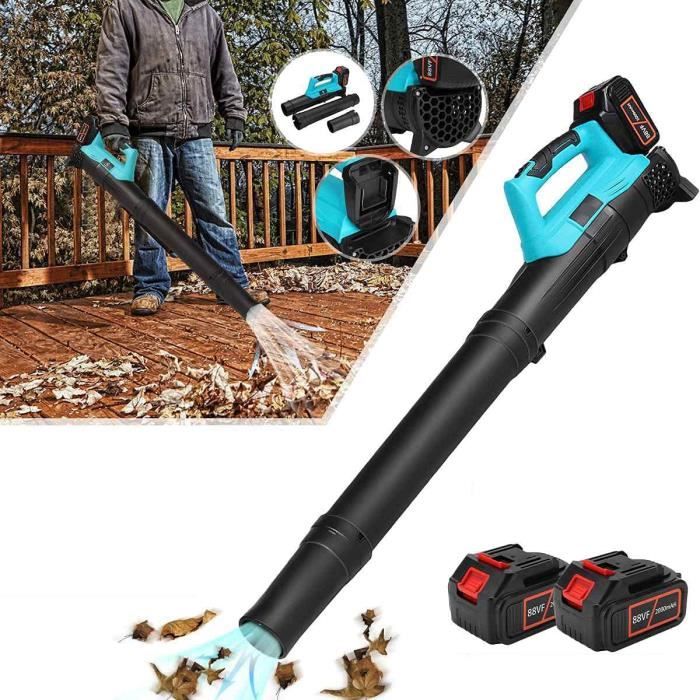 WRQIOO Souffleur De Feuilles Sans Fil, Souffleur A Batterie Avec 2PCS