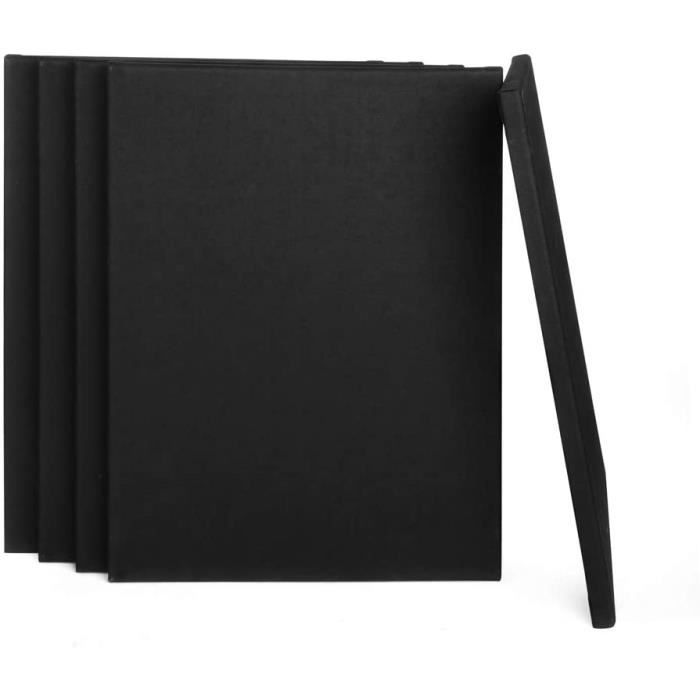 Lot De 3 Mini Toiles Noires 15x15 Cm - Pour Artistes En Herbe