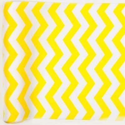 Chemin De Table Chevron En Tissu Jaune Achat Vente Chemin De