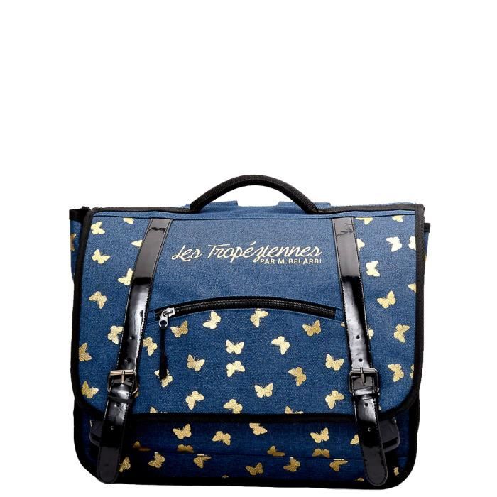 Cartable Les Tropeziennes ref 46784 Bleu 38 30 14 Cdiscount Bagagerie Maroquinerie