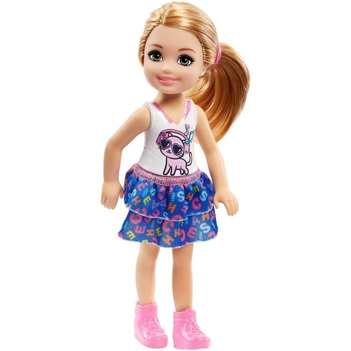 Barbie Famille mini-poupée​ Chelsea fille avec haut orné d'un motif chat,  jouet pour enfant, FRL82 - Cdiscount Jeux - Jouets