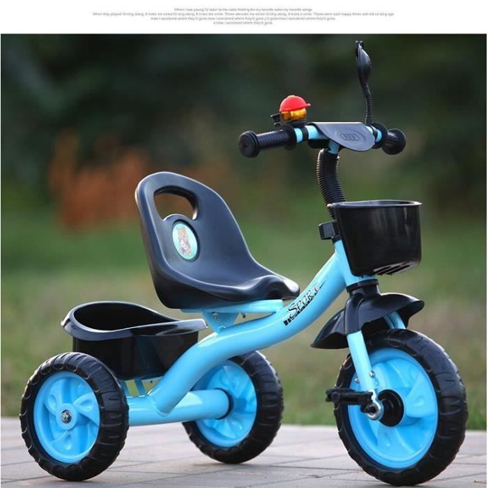 T4W 1x 3-Roue Tricycle Vélo pour Enfant Bébé 2 à 6 Ans Bleu