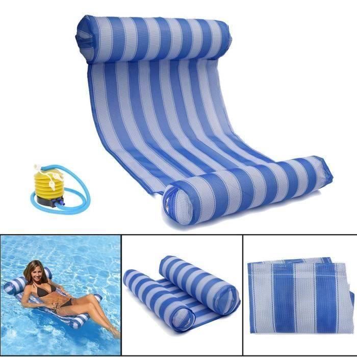 hamac gonflable lit gonflable pour piscine bouee et matela gonflable chaise longue piscine de luxe pour l ete bleu2 cdiscount jeux jouets