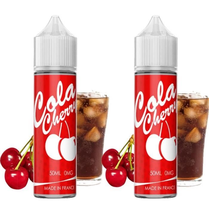 Pack 100 ml ( 2 x 50 ml ) e-liquide Cola Cherry - 50/50 PG/VG Vapfusion