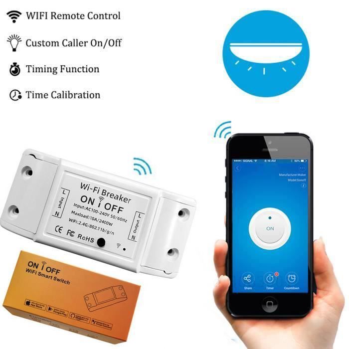 Android avec fonction de minuterie partout et à tout moment jinvoo prise intelligente Wifi Compatible avec Alexa et Google Home Smartphone APP Control pour iOS et Android 