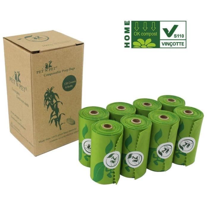 Ramasse Crotte Sacs A Excrements Biodegradables Pour Chiens Et Chats Amidon De Mais Terre Zero Dechet Type 8 Rolls Bags Cdiscount Animalerie
