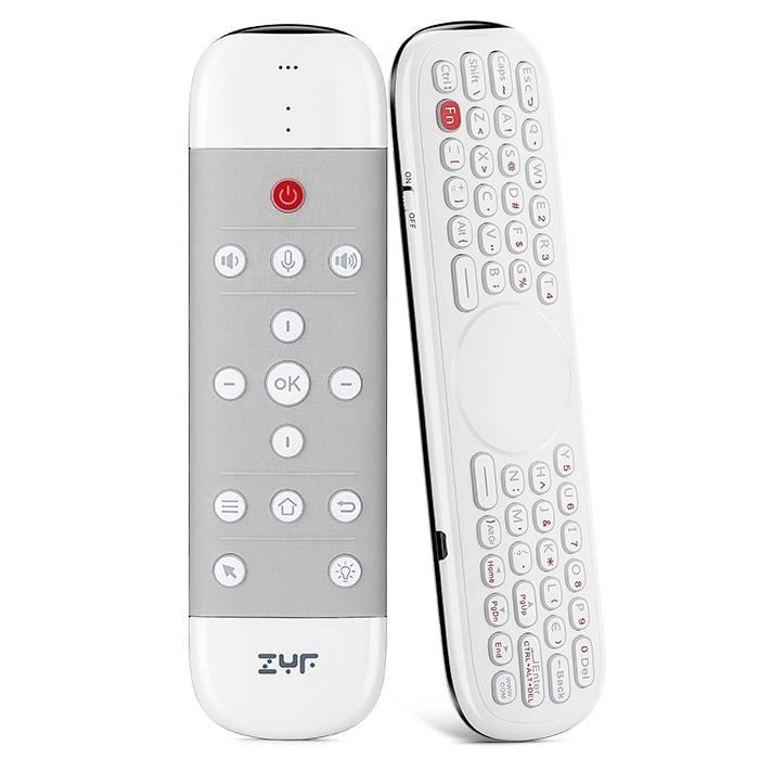 Couleur blanc télécommande à Air Z10 commande vocale rétroéclairée 2.4G avec clavier sans fil pavé tactile fonction Anti-perte