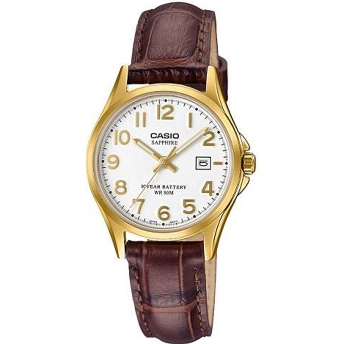 Montre casio bracelet cuir marron clearance