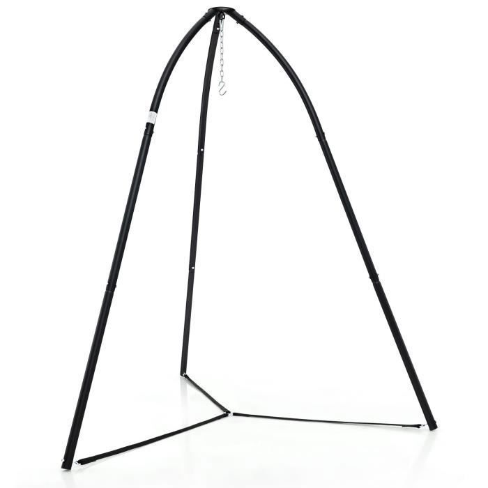 COSTWAY Support de Chaise Hamac Suspendu Support de Chaise Trépied Pivotant Chaîne Suspension Charge 200 kg Intérieur-Extérieur