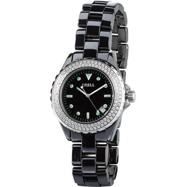 Montre pour femme c ramique et strass noire Achat vente montre