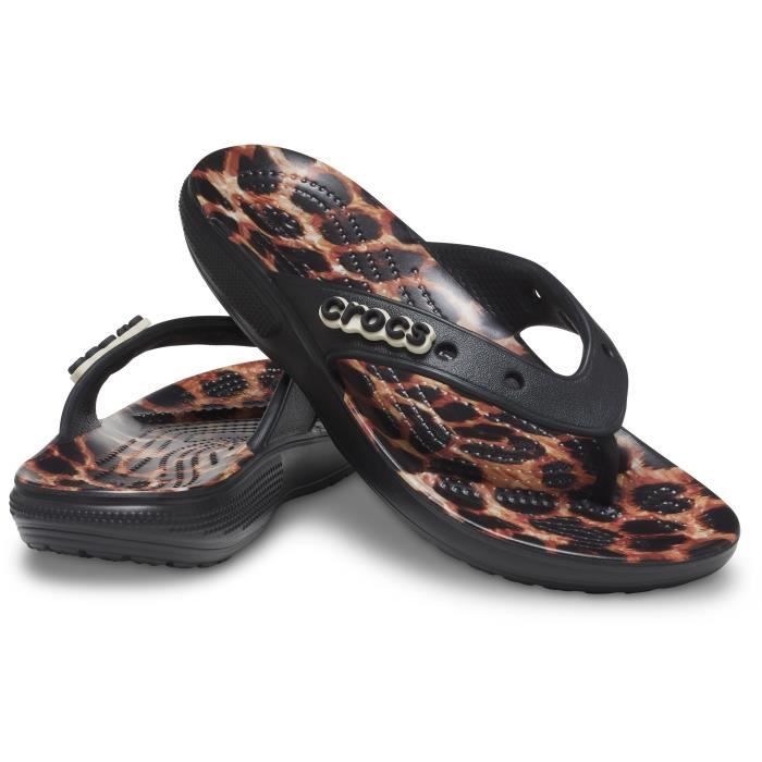 Tongs Crocs Classic Animal Remix Flip Homme Noir Pointure 36