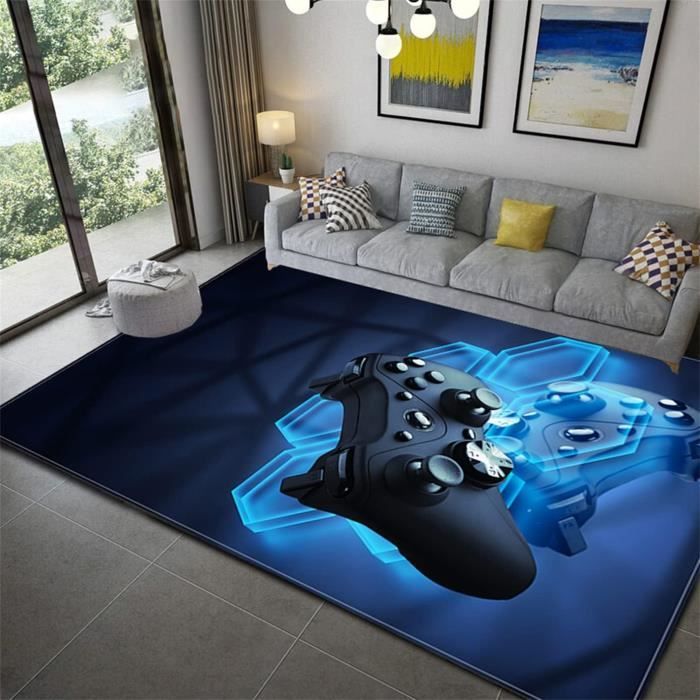 Tapis Rond 3D Motif Manette De Jeu - 100 Cm, Antidérapant, Coloré - Idéal Salon, Chambre De Garçon Ou Ado