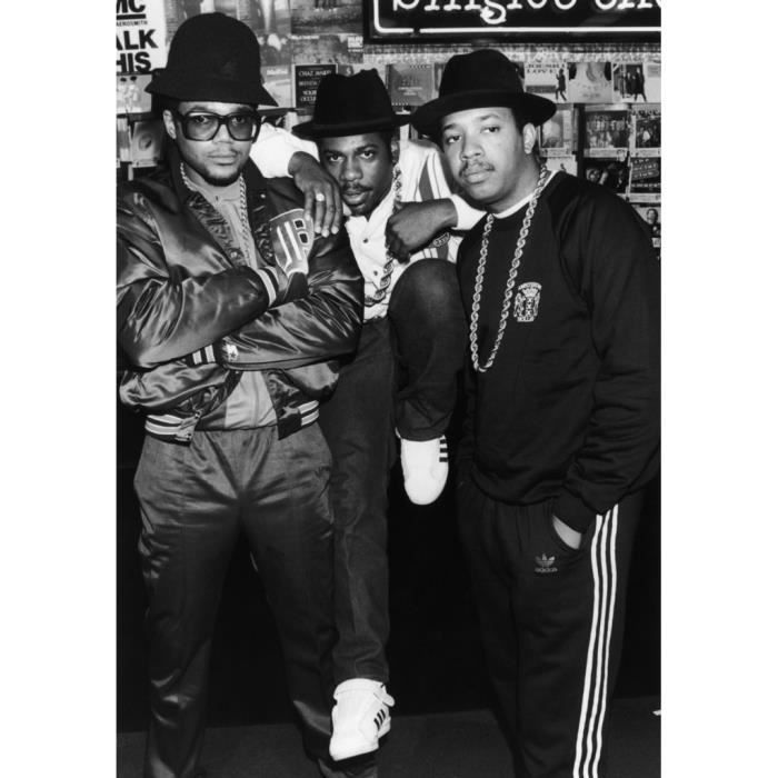 Poster Affiche Run DMC Hip Hop Legends Rap Vintage Photo 80's Noir et