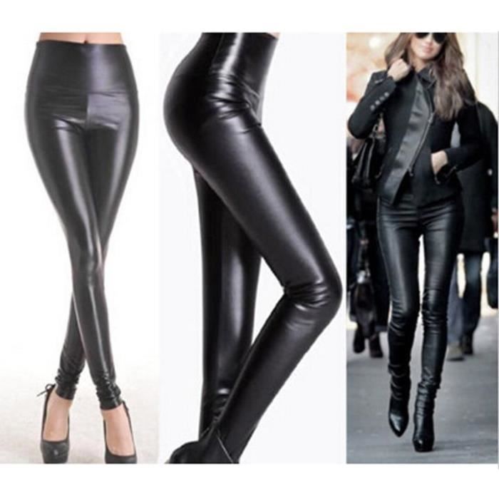 Legging cuir brillant discount