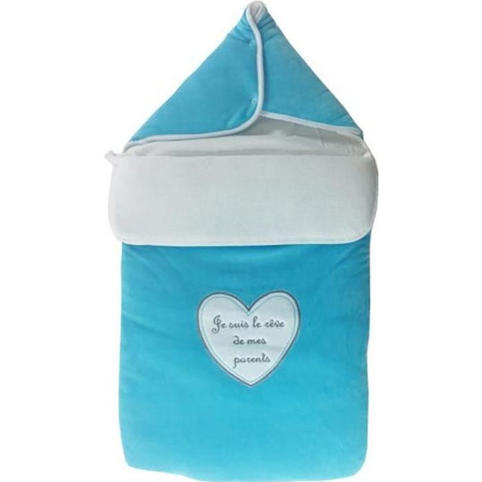 Nid d'ange pour bébé 0 à 6 Mois turquoise - Je suis le rêve de mes parents