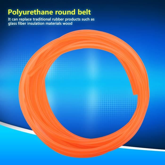 GOTOTOP Courroie de transmission Courroie ronde en polyuréthane PU à  surface lisse orange pour transmission d'entraînement (8 mm - Cdiscount Auto