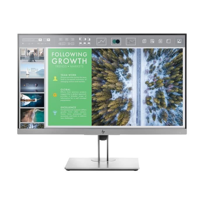 HP EliteDisplay E243 - Écran LED - 23.8 - 1920 x 1080 Full HD (1080p) - IPS - 250 cd-m² - 1000:1 - 5 ms - HDMI VGA DisplayPort