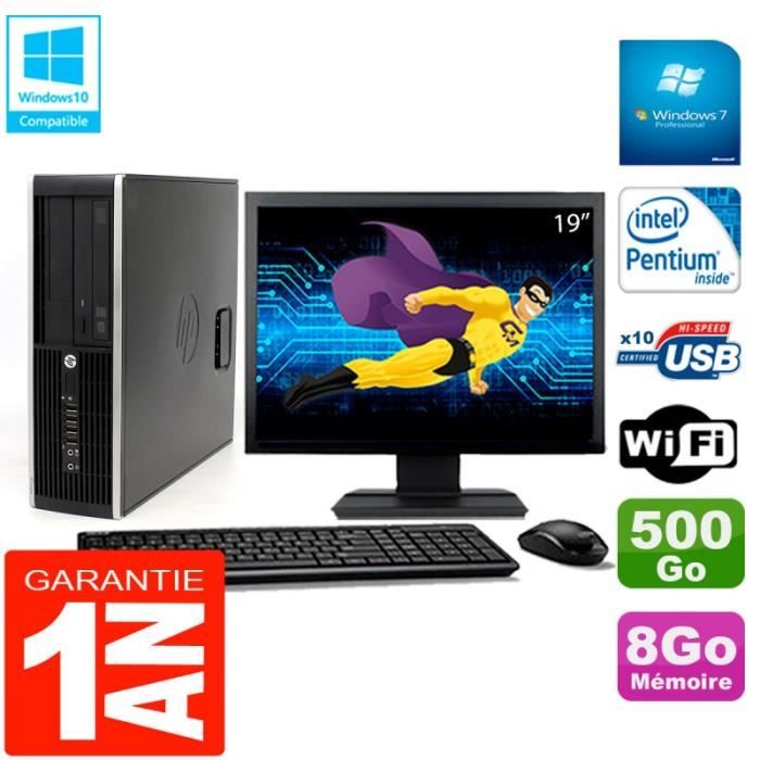 PC HP Compaq Pro 6200 SFF Ecran 19 Intel G840 8Go 500Go Graveur DVD Wifi W7