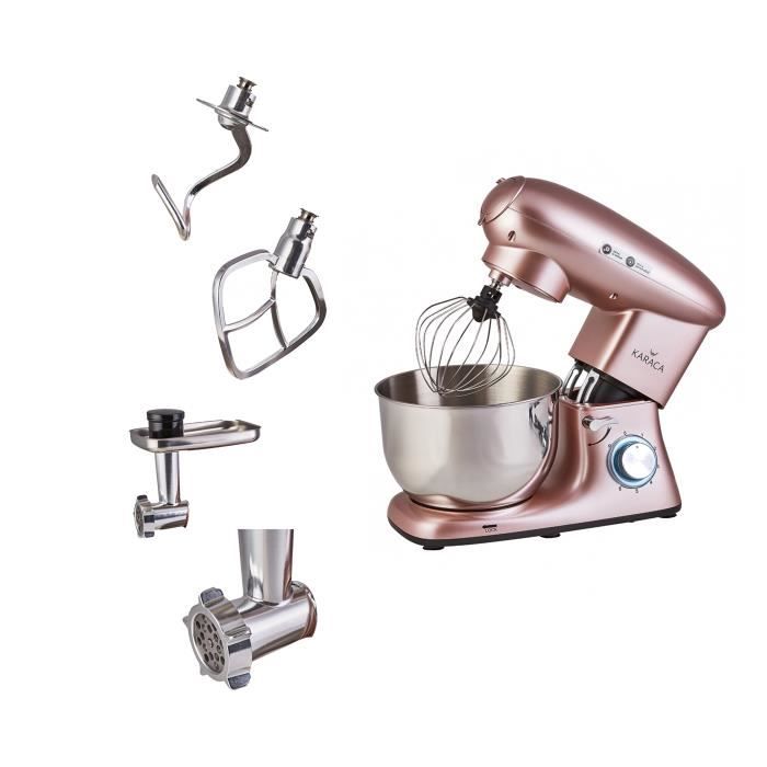 Batteur Électrique Adler AD 4225 INOX 800 W – 5 Vitesses + Turbo, Fouets & Crochets Inox, Robot Pâtisserie Puissant Noir/Argent
