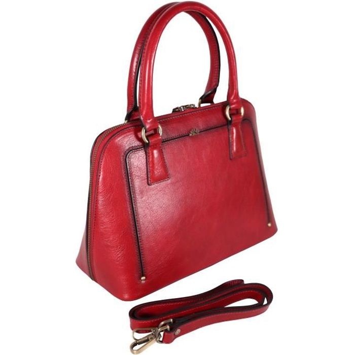 KATANA Sac à main en cuir collet réf 66828 rouge (3 couleurs