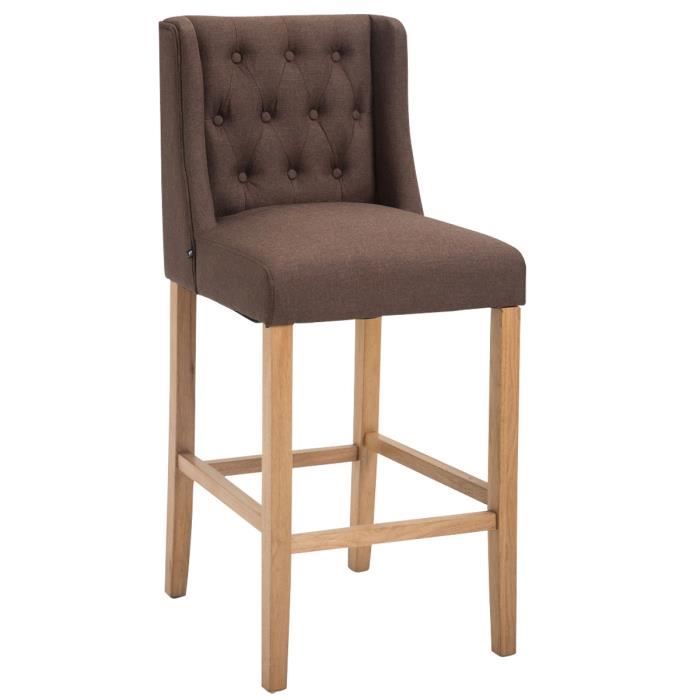 CLP Tabouret de bar CASSANDRA en tissu, chaise de comptoir ...