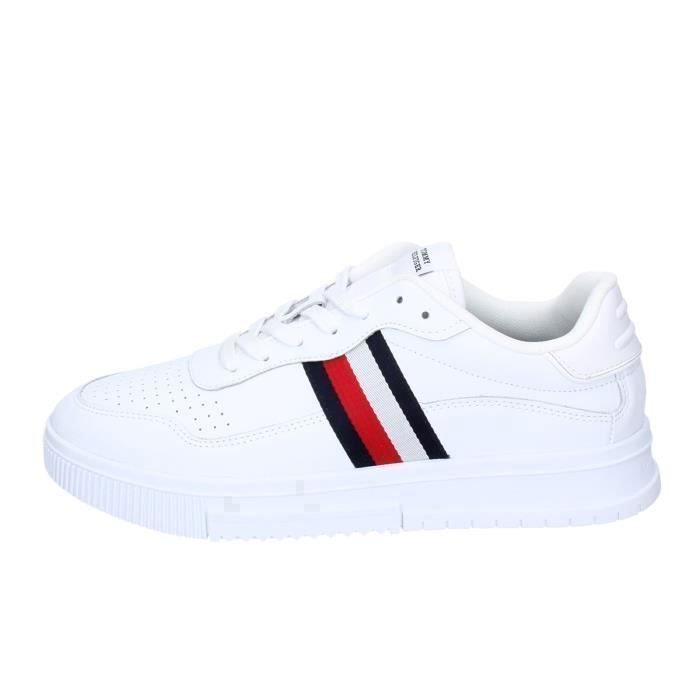 Tommy Hilfiger TOMMY HILFIGER Baskets Sneakers Homme Blanc Cuir EY71