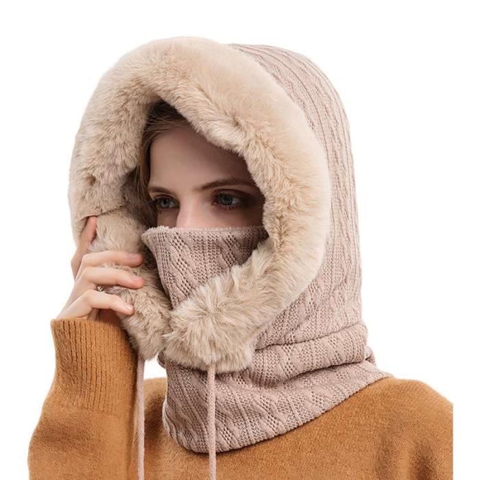 Écharpe- Cache-Cou En Fausse Fourrure Pour Femme - Tricot Épais D'Hiver - Longueur Réglable 80-100cm - 7 Couleurs