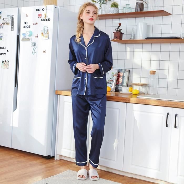 Pyjama femme boutonné devant Clearance
