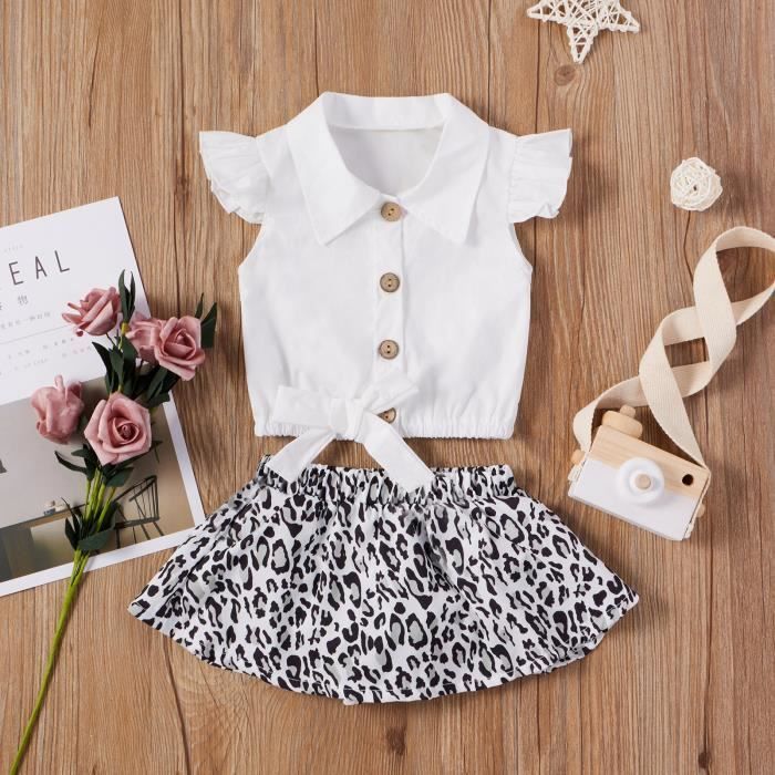 Nouveau Ne Bebe Fille Chemise A Manches Courtes Blanche Tenues Shorts Leopard Blanc Cdiscount Pret A Porter