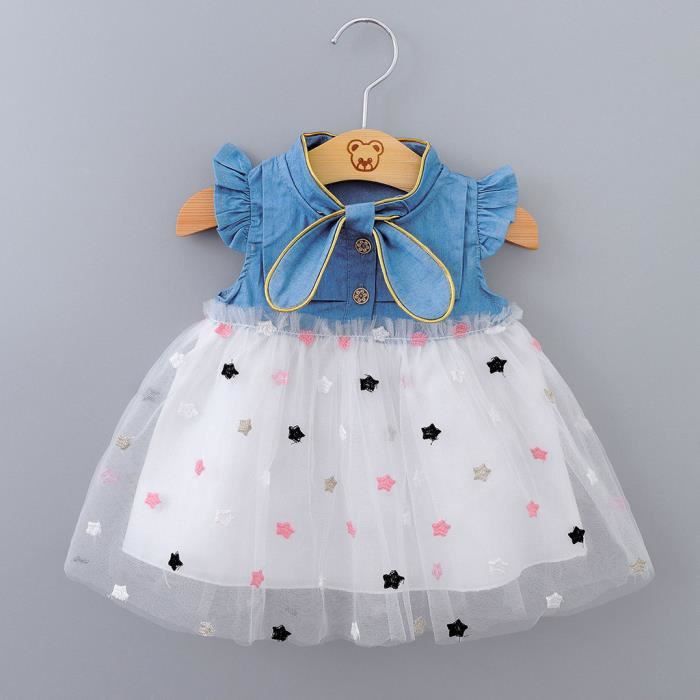 Robe Princesse En Coton Tricoté Pour Bébé Fille Nouveau-né - Manches Longues, Col Montant - Idéal Hiver