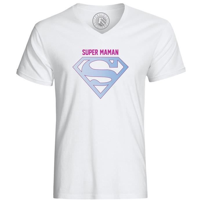 T-Shirt Homme Super Maman BleuLogo Super Héro Blanc - Cdiscount  Prêt-à-Porter