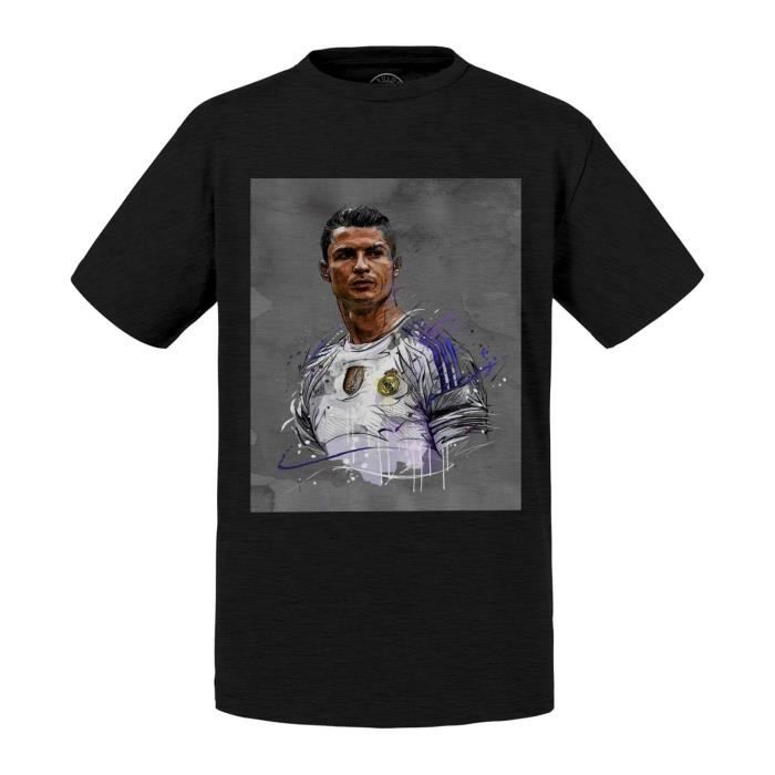 T-shirt Enfant Noir Cristiano Ronaldo Madrid Football Star Artwork -  Cdiscount Sport