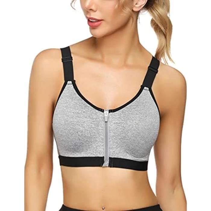 Yvette Soutien Gorge de Sport Femme Dos Croisé Maintien Élevé Grande