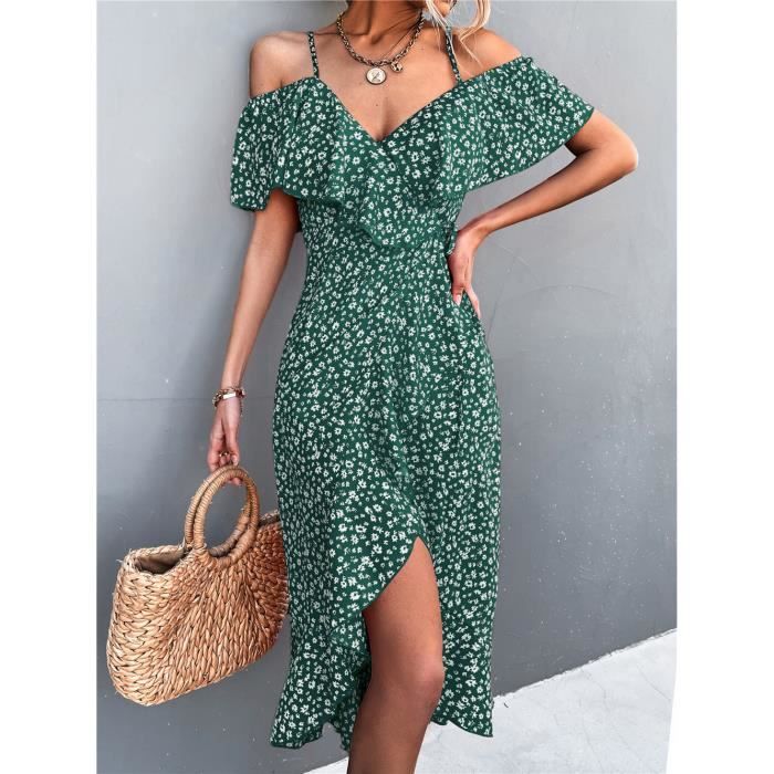 Robe longue cache sales coeur manche courte