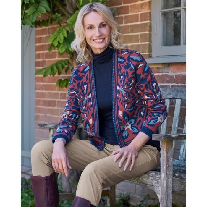 Cardigan Femme Noir Manches Longues - Marque George, Taille 12, Acrylique, Occasion Très Bon état