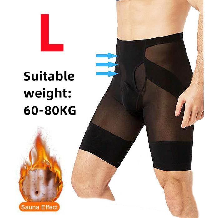 Boxer Gainant Amincissant Ventre Plat pour Homme Noir Taille L