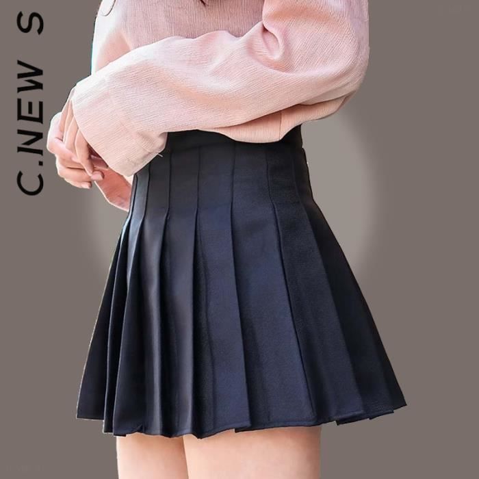 Jupe courte C.New S Mini jupes plissees 36BD Black Cdiscount Pret a Porter
