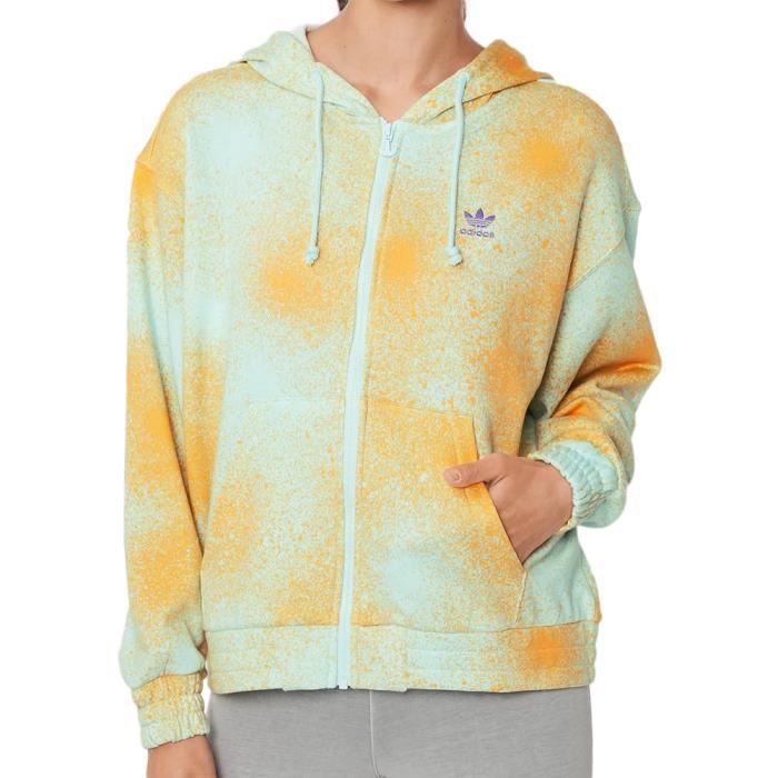 Sweat Zippe Bleu Orange Femme Adidas Relaxed Orange Cdiscount Pret a Porter