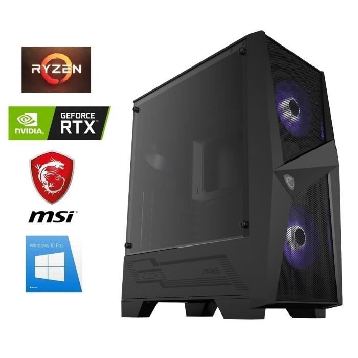 Vente Ordinateur de bureau PC Gamer Ryzen 7 + Watercooling - GeForce RTX 2070 8GO - 32GO RAM - SSD 480GO + HDD 3000GO - WIFI - MSI Mag Forge 100M - Windows 10 pas cher Vente Ordinateur de bureau PC Gamer Ryzen 7 + Watercooling - GeForce RTX 2070 8GO - 32GO RAM - SSD 480GO + HDD 3000GO - WIFI - MSI Mag Forge 100M - Windows 10 pas cher