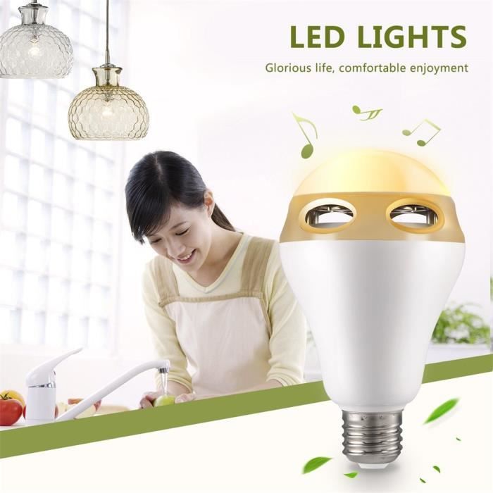 Ampoule LED sans fil Bluetooth E27, Ampoule LED RGB à changement de
