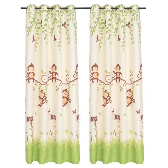 Rideau Occultant Chambre Imprime Pour Enfants 2 Pcs 140 X 240 Cm