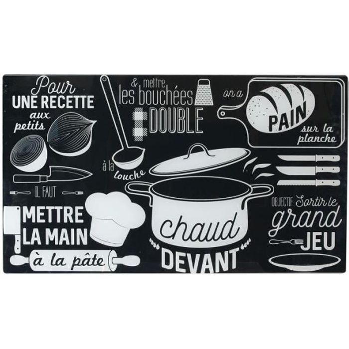 TMK Plaque de recouvrement pour cuisinière, 80 x 52 cm, 1 pièce, pour plaques vitrocéramiques, à induction, protection anti-éclaboussures, planche à découper, pâte, fruits