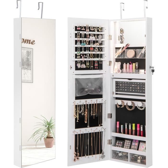 Armoire à bijoux avec miroir montage mural 30x8,5x67 cm à partir de 97,80 € (septembre 2025