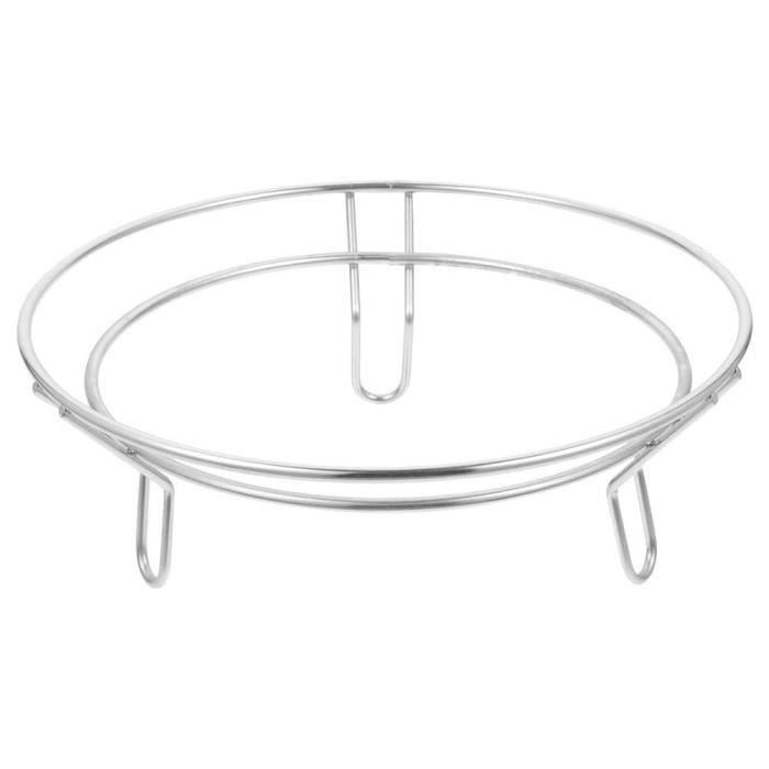 Support Vapeur Rond En Acier Inoxydable - Tailles S (20x20 Cm), M (24x24 Cm), L (26x26 Cm) - Pieds Surélevés, Trous De Vapeur, Amovible
