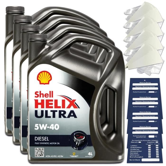16 L Original Shell Helix Ultra Diesel 5W40 Huile 5011987031807 226.5 229.5