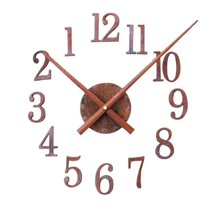 Diy Horloge Murale Vintage Horloge Rétro Rouille Mur Montre Décor à Maison Silencieux Sens Inverse Sens Inverse Bcd6710 Achat Vente Horloge Pendule Prolongation Soldes Cdiscount