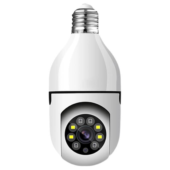 CAMCAMP Caméra Ampoule E27 WiFi Sans Fil Sécurité Panoramique 360° Étanche  IP65 Vision Nocturne Couleur - Cdiscount Bricolage