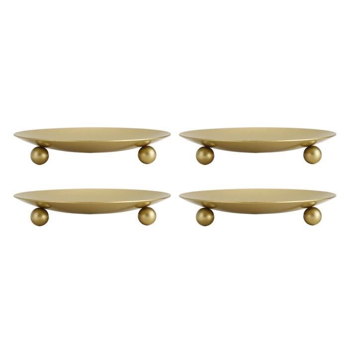 Lot De 4 Bougeoirs Noirs Ronds En Métal - Porte-bougie Pilier, Support Décoratif Pour Noël, Mariage, Dîner Aux Chandelles
