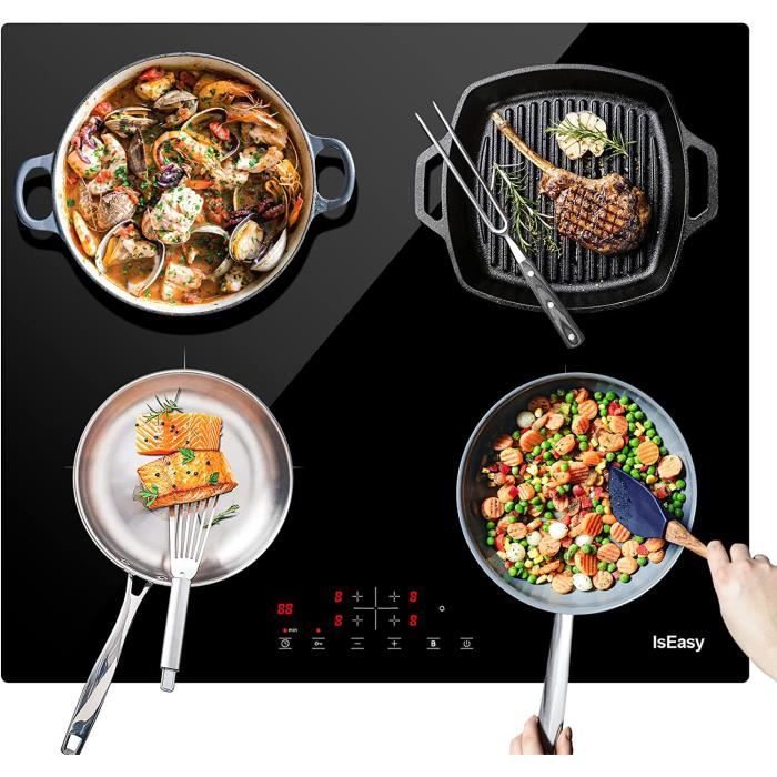 Plaque à Induction 4 Foyers, Encastrable Plaques de Cuisson Induction