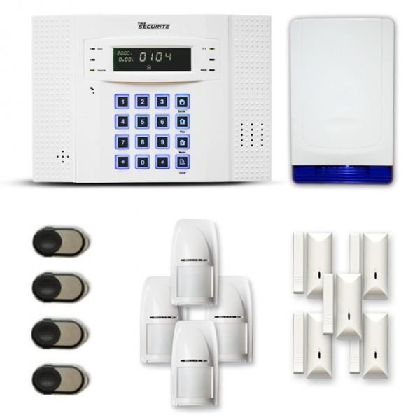 Alarme maison sans fil DNB 4 à 5 pièces mouvement + intrusion + sirène extérieure autonome - Compatible Box
